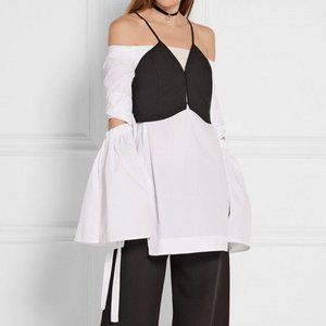 ROSIE ASSOULIN Cutout Stretch-Wool Bustier Top